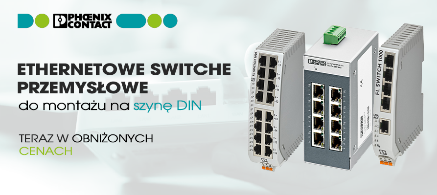 Ethernetowe switche przemysłowe do montażu na szynę DIN