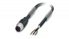 S/A cable: shielded, M12 connector/socket on free conductor end